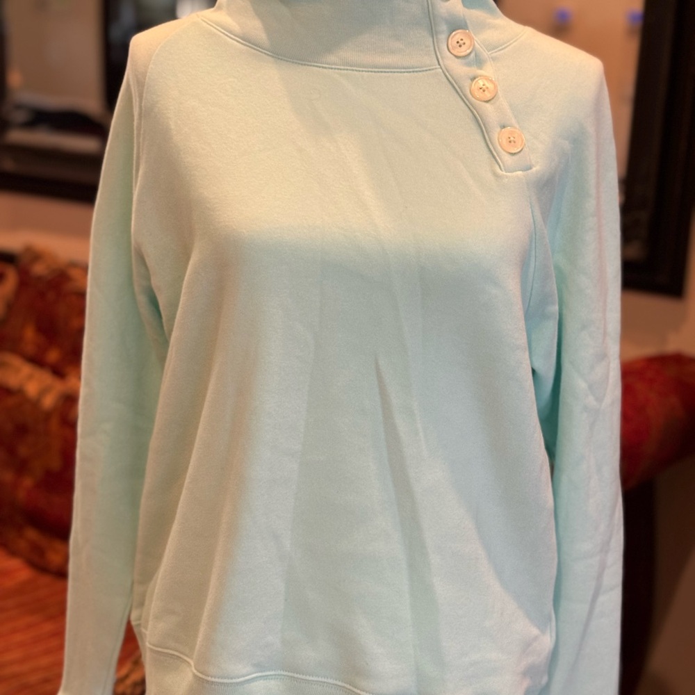 J. Crew Light Blue Button-Detail Top